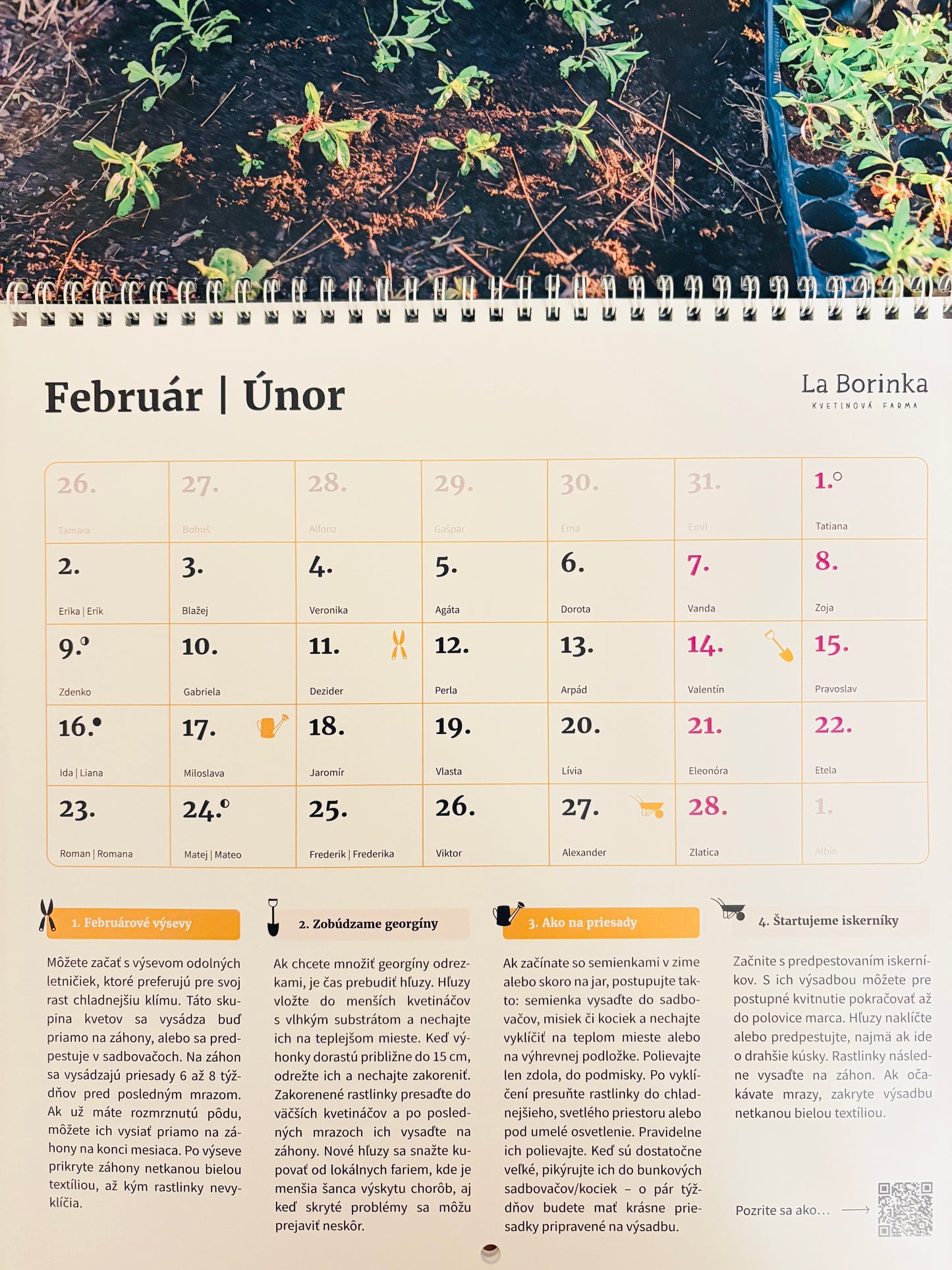 Kalendár kvetinového farmára 2026 + darčekový poukaz na kvetinový samozber